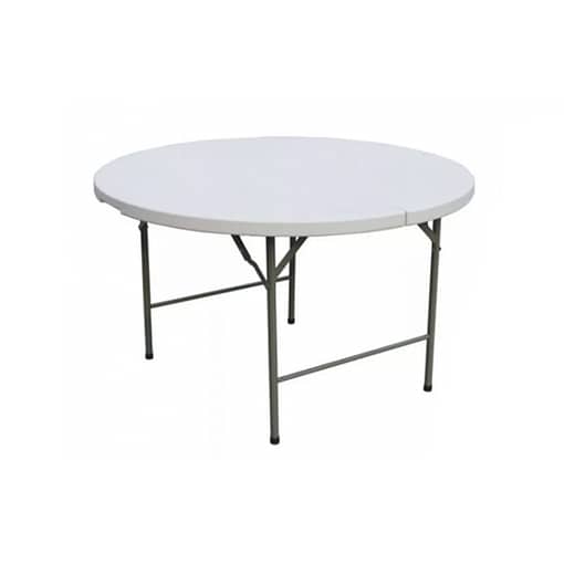 Mesa Plegable Redonda De Plástico Blanca Diámetro 1.22 Mts - Imagen 3