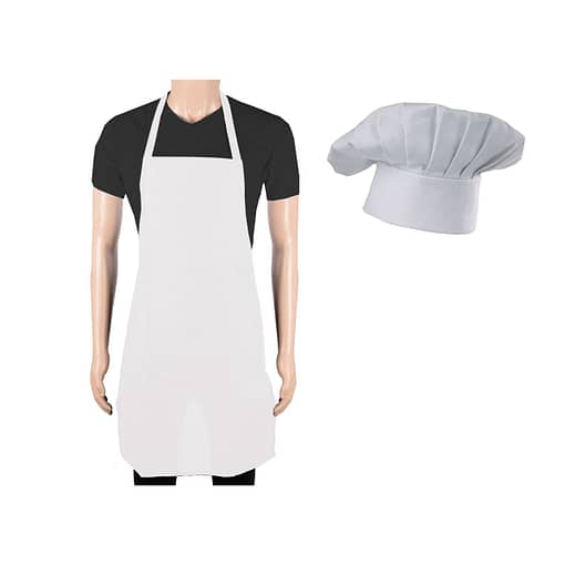 Set 5 Delantal De Cocina + 5 Gorro Bandana De Cocinero