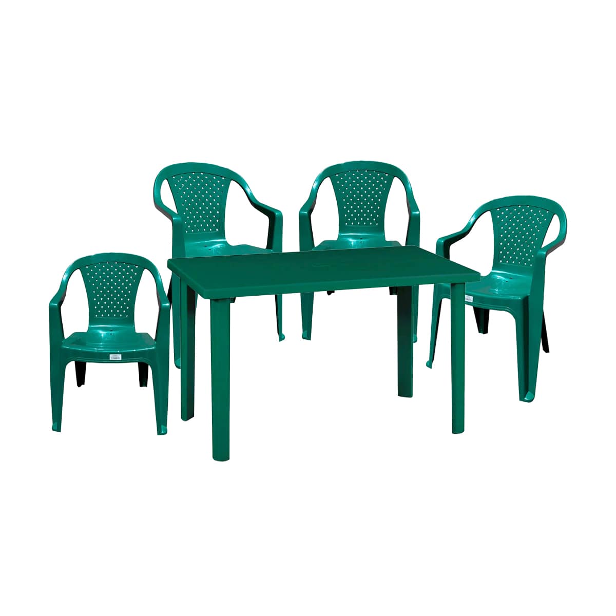 Juego De Jardín Exterior Plástico Sillas Mesa Verde MundoTrabajo
