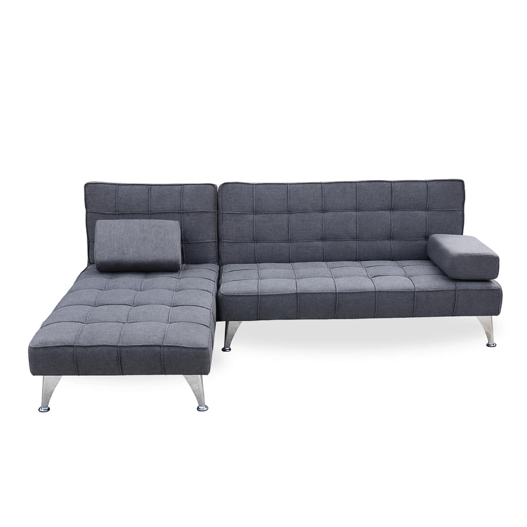 Sofá Cama con Chaise Long Gris - Imagen 5