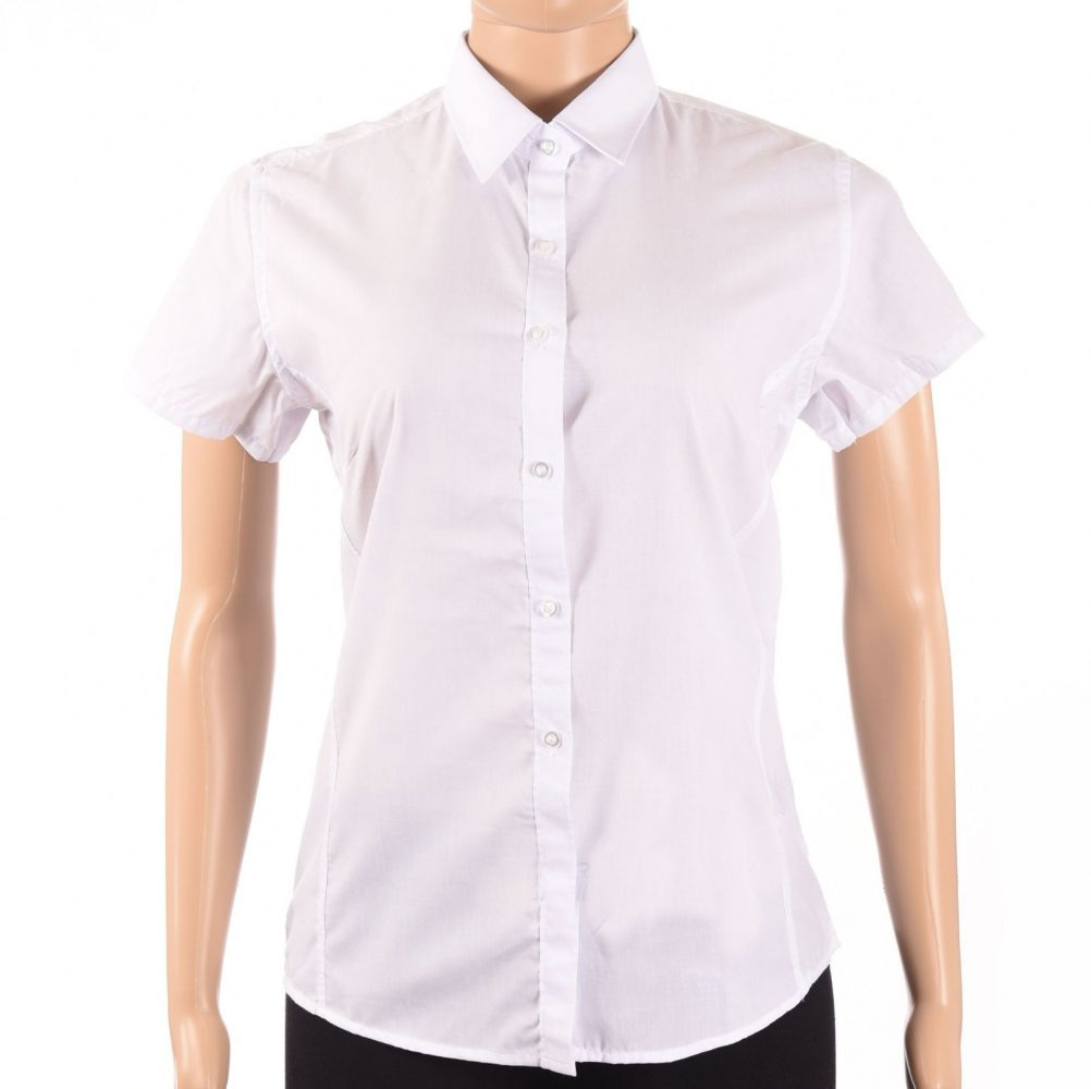 Camisa Blanca Manga Corta Mujer