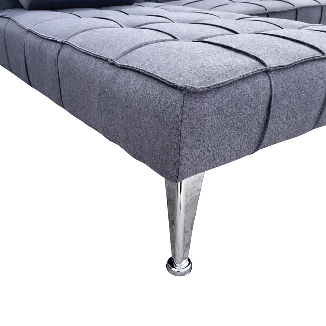 Sofá Cama con Chaise Long Gris - Imagen 4