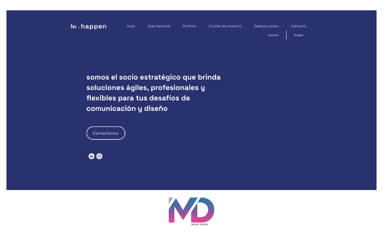 Logo Agencia de Marketing Digital Happen Marketing Uruguay