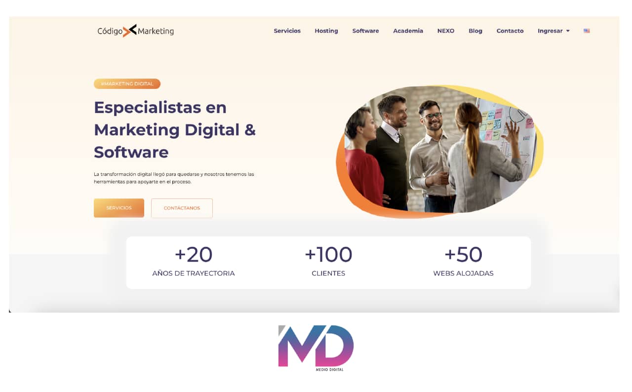 Logo Agencia de Marketing Digital Código Marketing Uruguay
