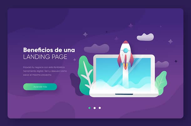 imagen de una landing page o página de aterrizaje