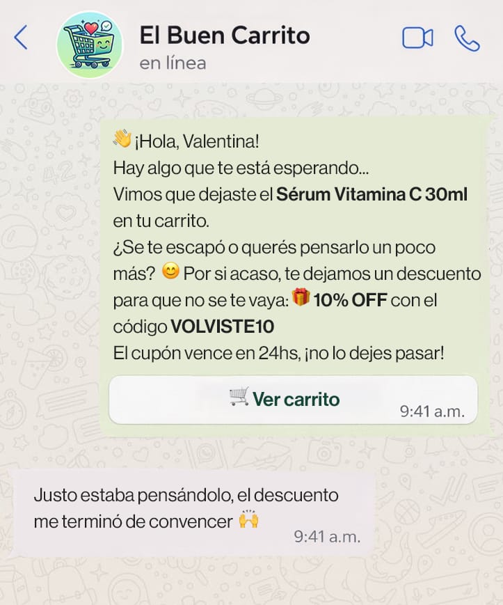 Recuperador de Carritos Recuperación de Ventas WhatsApp