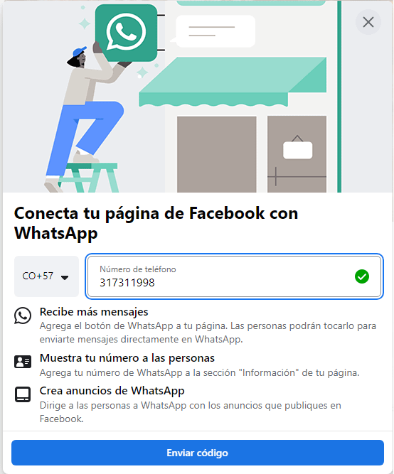 WhatsApp páginas de Facebook