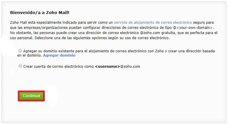 Agregar Dominio a Zoho Mail 