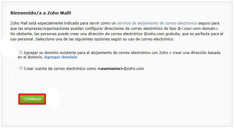 Agregar Dominio a Zoho Mail 