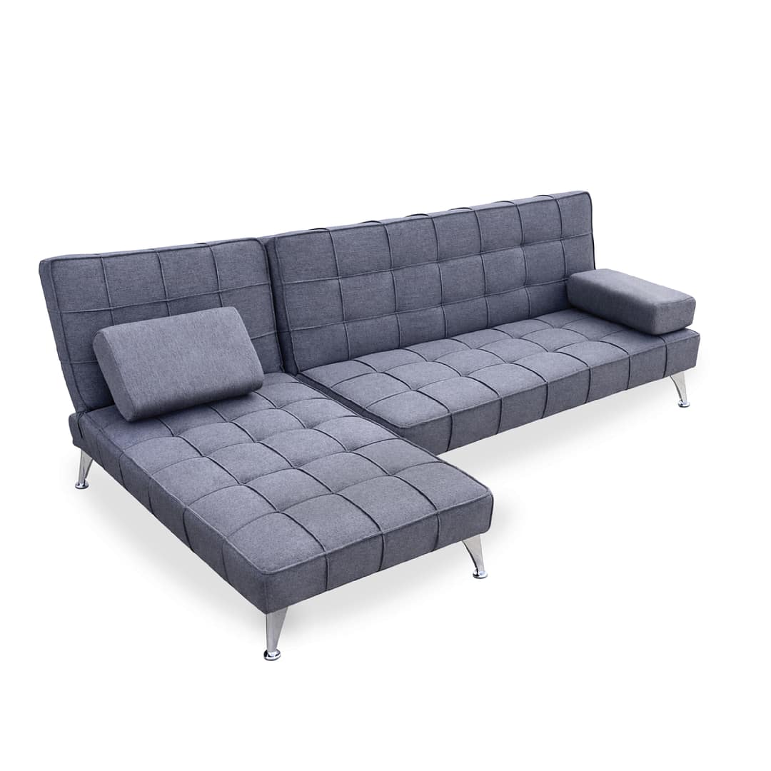 Sofá Cama con Chaise Long Gris