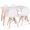 Juego de Comedor 4 Sillas Eames Blanco