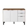 Mueble Bajo Mesada 3 Puertas 3 Cajones Mdp Almendra Blanco