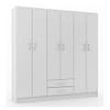 Ropero 6 Puertas Con Estantes Placard Dormitorio Blanco