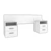 Respaldo Cabecera Mesas De Luz Sommier Colchon Dormitorio Blanco
