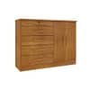 Comoda 5 Cajones 2 Puertas 3 Estantes 100% Mdp Marron
