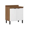 Mueble Multiuso Cocina 2 Puertas Estante Y Patas 100% Mdp Blanco