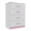 Comoda Cajoneras Dormitorio Infantil 4 Cajones rosada if04