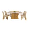 Juego Comedor Mesa 6 Sillas Tapizadas Italia