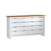 Comoda 8 Cajones Tiradores Metalicos Madera Maciza Cera