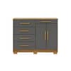 Comoda 5 Cajones 2 Puertas Moderna Con Estante 100% Mdp