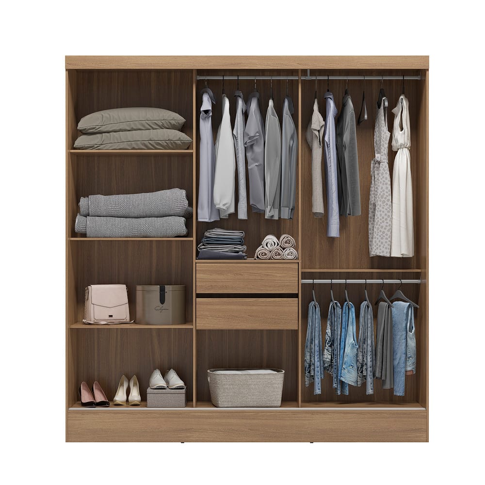 Ropero 3 Puertas Corredizas 2 Cajones Mdp Dormitorio - Imagen 3