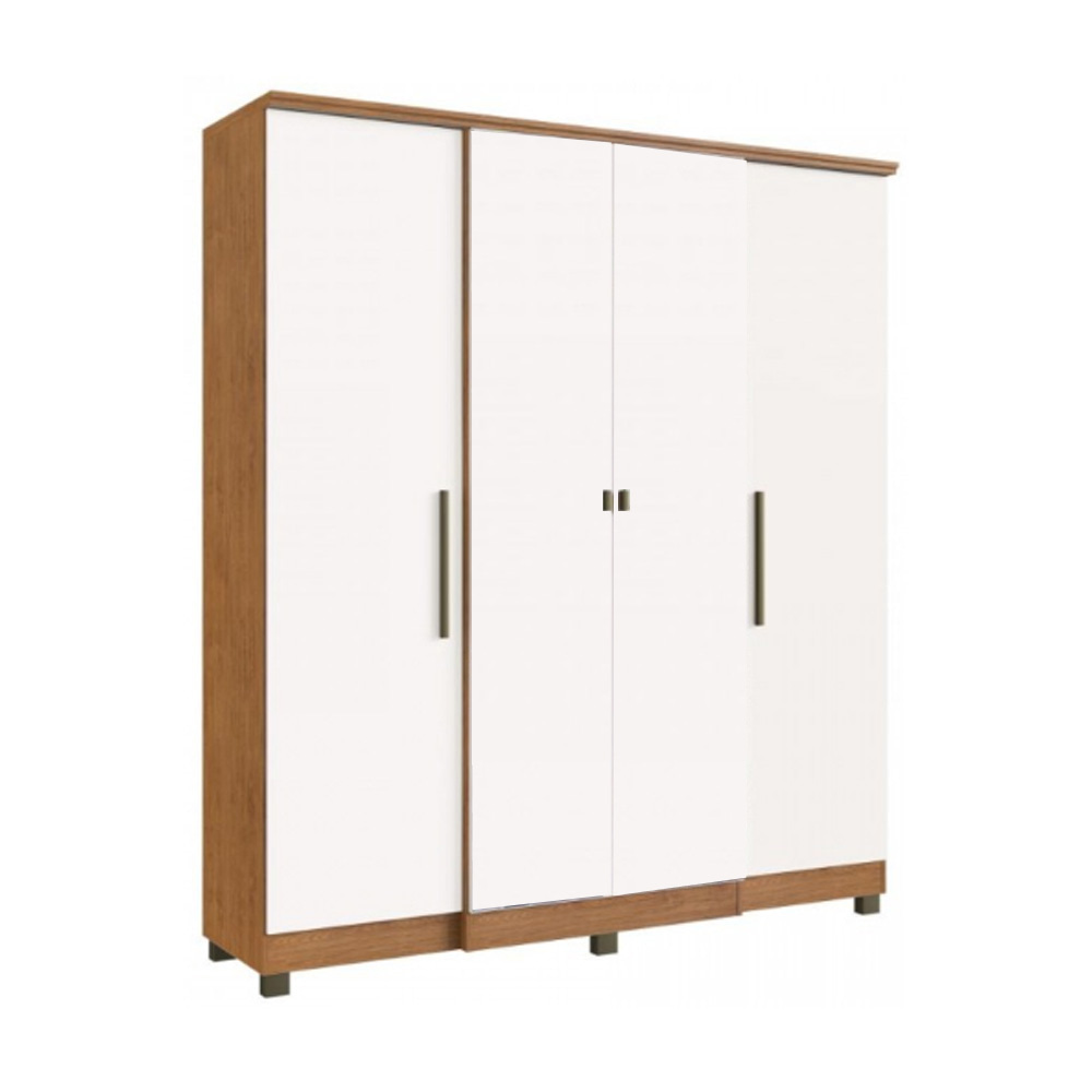 Ropero 4 Puertas 2 Cajones Varios Estantes Y Patas 100% Mdp Marron