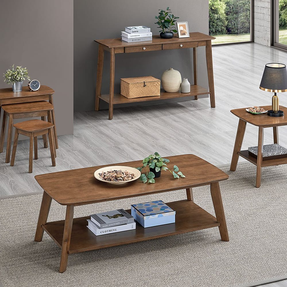 Mesa De Living Centro Ratona Combinacion Madera - Imagen 2