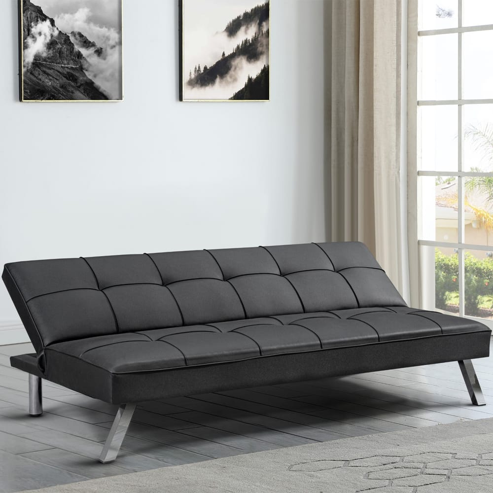 Sofa Cama Volcable Pu Con Patas Metal Metalicas - Imagen 4