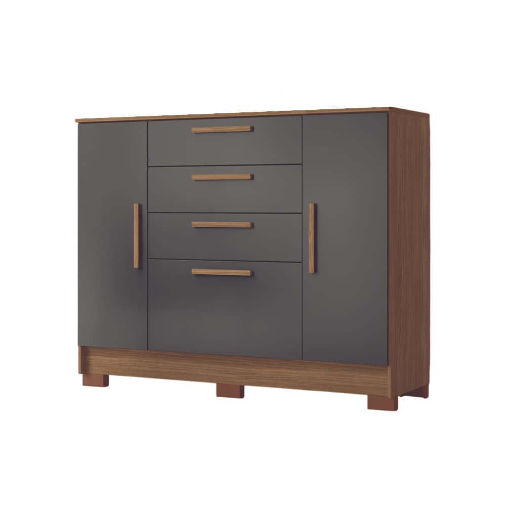 Comoda Cajonera Dormitorio 4 Cajones 2 Puertas