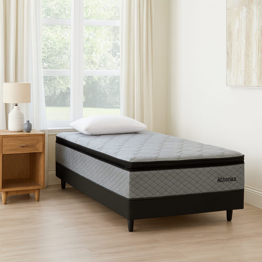 Sommier Athenas 0.90 Confort Y Soporte 120 Kg X Lado - Imagen 2