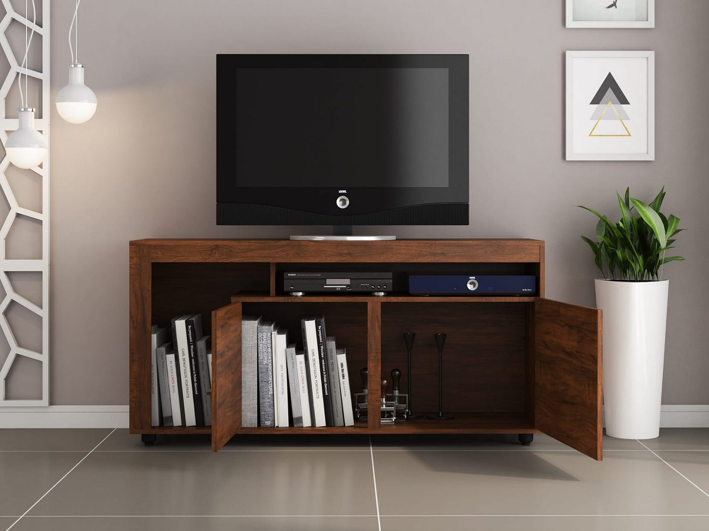 Rack Tv Lugano Hasta Led 43 Estantes 1 Puerta Estantes - Imagen 2