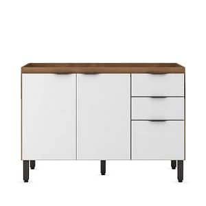 Mueble Bajo Mesada 3 Puertas 3 Cajones Mdp Almendra Blanco
