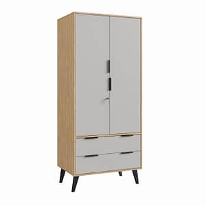 Ropero 2 Puertas 2 Cajones Con Patas Estilo Nórdico Mdp
