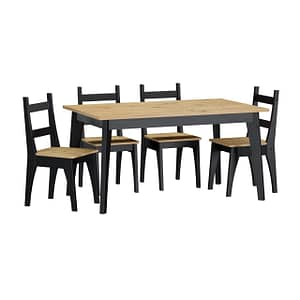 Juego Mesa De Comedor 6 Sillas 100% Madera Maciza