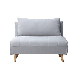 Sofa Cama Plaza Y Media Plegable Tela Patas De Madera