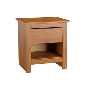 Mesa De Luz 1 Cajon Tirador Metalico Madera Maciza Cera