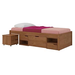 Cama 1 Plaza Multifuncional 5 Cajones Madera Maciza