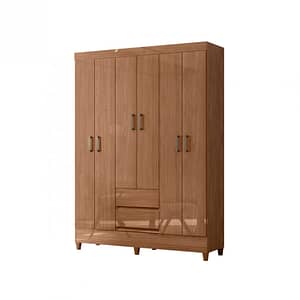 Ropero 6 Puertas 2 Cajones Armario Placard Con Estantes