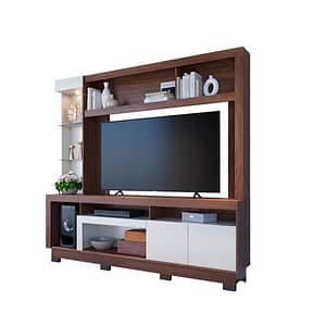 Modular Para Tv Varios Estantes 2 Puertas Luz Led
