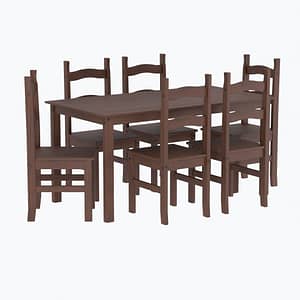 Juego Comedor Mesa 6 Sillas Linea Mexicana Madera