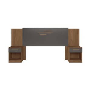 Respaldo Dormitorio 2 Plazas Queen Mesas De Luz 1 Cajon