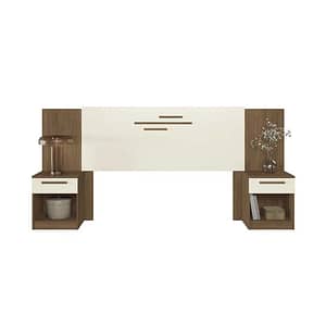 Respaldo Dormitorio 2 Plazas Queen Mesas De Luz 1 Cajon