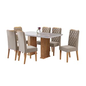 Juego De Comedor 6 Sillas Tapizadas Diseño Elegante