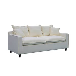 Sofa 3 Cuerpos Moderno Tapizado Tela Con Patas