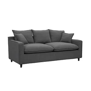 Sofa 3 Cuerpos Moderno Tapizado Tela Con Patas