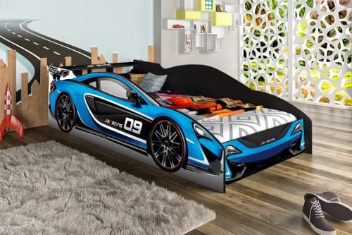 Cama Auto Para Niños 1 Plaza Infantil force Azul - Imagen 2