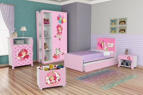 Comoda Para Niños 3 Cajones 1 Estante Infantil Frutillita - Imagen 2