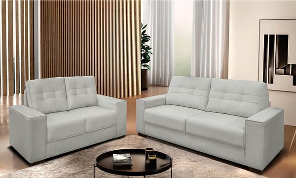 Juego De Living Sofa 2 Y 3 Cuerpos Tapizados En Tela Decor - Imagen 2