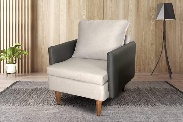 Butaca Sillon Sofa 1 Cuerpo Con Patas De Madera - Imagen 2