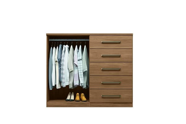 Comoda Cajonera 2 Puertas 5 Cajones 100% Mdp Dormitorio - Imagen 2